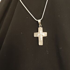 Elegant Silver Cross Pendant Necklace
